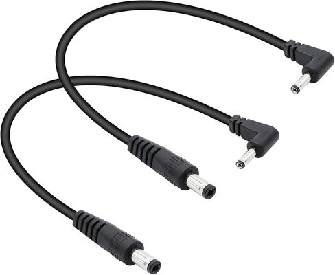 1FT 12V الزاوية اليمنى DC3.5 x 1.35mm ذكر إلى 5.5 x 2.5mm ذكر كابل الطاقة 22AWG لكاميرا الأمن، CCTV IP المراقبة، شريط LED (2 قطعة) in Kuwait