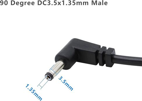 1FT 12V الزاوية اليمنى DC3.5 x 1.35mm ذكر إلى 5.5 x 2.5mm ذكر كابل الطاقة 22AWG لكاميرا الأمن، CCTV IP المراقبة، شريط LED (2 قطعة) in Kuwait