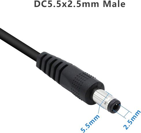 1FT 12V الزاوية اليمنى DC3.5 x 1.35mm ذكر إلى 5.5 x 2.5mm ذكر كابل الطاقة 22AWG لكاميرا الأمن، CCTV IP المراقبة، شريط LED (2 قطعة) in Kuwait