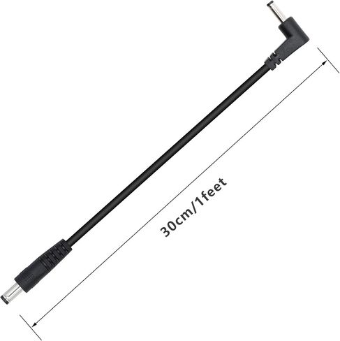 1FT 12V الزاوية اليمنى DC3.5 x 1.35mm ذكر إلى 5.5 x 2.5mm ذكر كابل الطاقة 22AWG لكاميرا الأمن، CCTV IP المراقبة، شريط LED (2 قطعة) in Kuwait