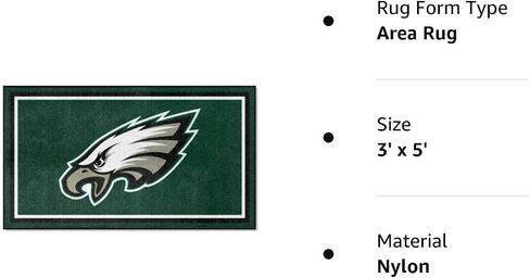 FANMATS 19881 NFL Philadelphia Eagles 3ft. x 5ft. Plush Area Rug | Sports Fan Area Rug, Home Decor Rug and Tailgating Mat in Saudi Arabia