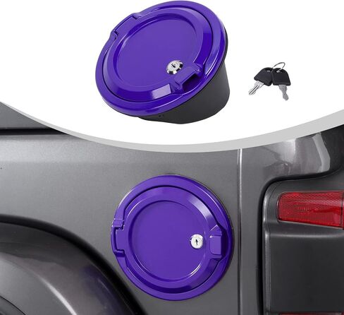 JWWY Fuel Tank Cap with Lock Lockable Key-Lock Fuel Tank Cover Locking Gas Cap Fit for 2018-2024 Jeep Wrangler JL JLU Exterior Accessories 2/4 Door Purple Aluminum Alloy in Saudi Arabia