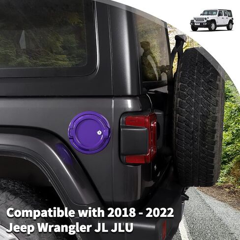 JWWY Fuel Tank Cap with Lock Lockable Key-Lock Fuel Tank Cover Locking Gas Cap Fit for 2018-2024 Jeep Wrangler JL JLU Exterior Accessories 2/4 Door Purple Aluminum Alloy in Saudi Arabia