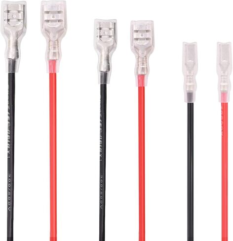 mxuteuk 30 Pcs Quick Splice 2.8/4.8/6.4mm Female Spade Quick Connectors Wire Crimp Terminal Block with Insulating Sleeve and 20cm Wire M-015 in Saudi Arabia