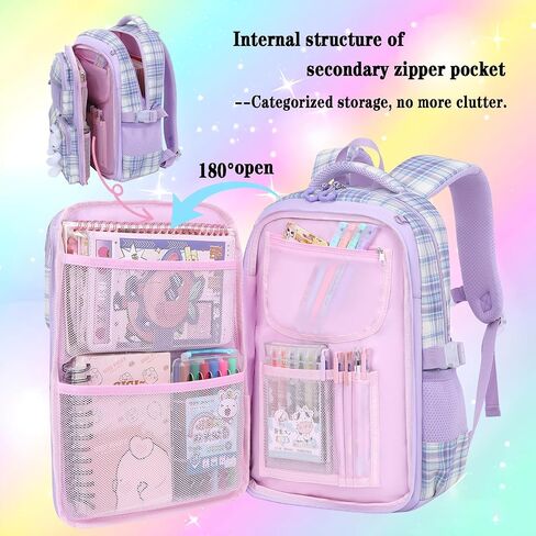 3pcs Girls Backpack,Cute Rabbit School Backpack For Kids Children With Pencil Case (Pink) in Saudi Arabia
