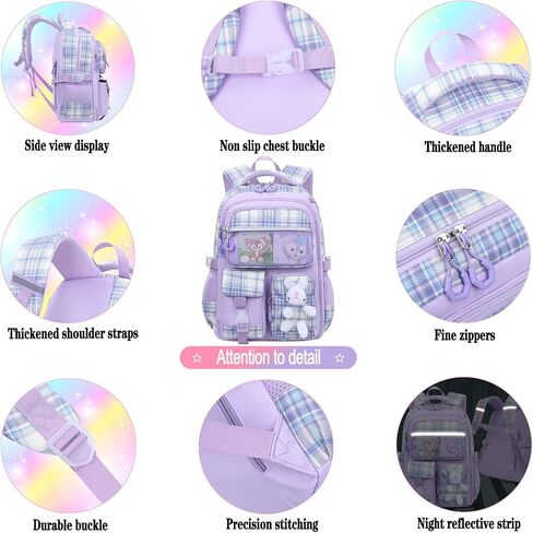 3pcs Girls Backpack,Cute Rabbit School Backpack For Kids Children With Pencil Case (Pink) in Saudi Arabia