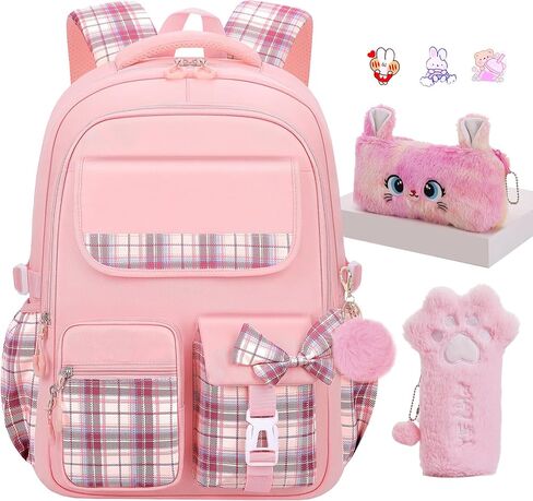 3pcs Girls Backpack,Cute Rabbit School Backpack For Kids Children With Pencil Case (Pink) in Saudi Arabia