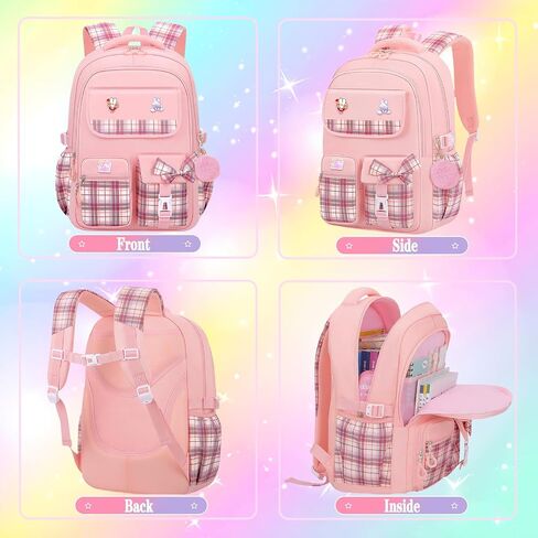 3pcs Girls Backpack,Cute Rabbit School Backpack For Kids Children With Pencil Case (Pink) in Saudi Arabia