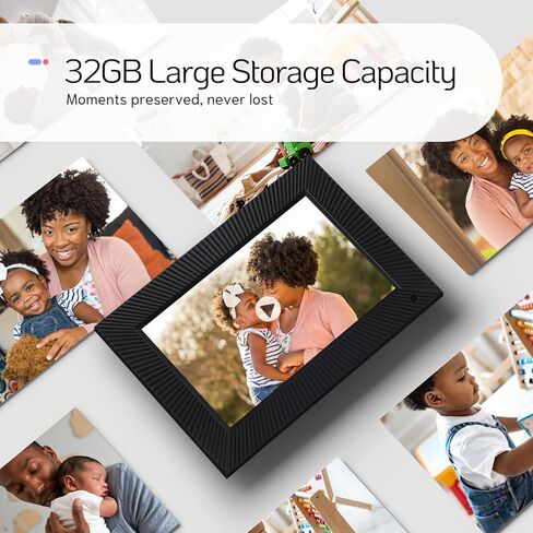 NexFoto 10.1 بوصة إطار صورة رقمي واي فاي 32 جيجابايت، إطار صور رقمي ذكي إلكتروني 1280 × 800 HD شاشة تعمل باللمس مستشعر حركة تدوير تلقائي تحميل الصور/مقاطع الفيديو عبر التطبيق/البريد الإلكتروني، هدية للأجداد in Kuwait