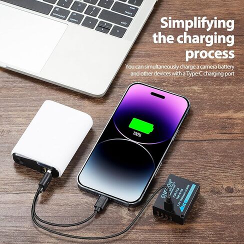 بطاريات بديلة للشحن المباشر ENEGON NP-W126/W126S USB C بقدرة 1500 مللي أمبير في الساعة (عبوتان) مع كابل شحن USB-C 2 في 1 لـ Fujifilm NP-W126 FinePix HS30EXR HS35EXR HS50EXR X-A1/E1/E2/E3/M1/Pro1/ T1/T3 in Kuwait