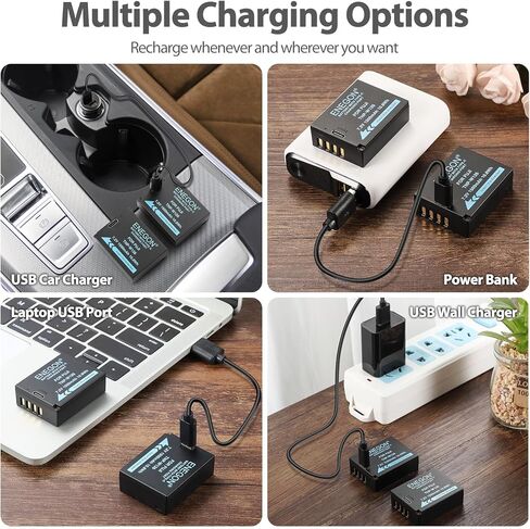 بطاريات بديلة للشحن المباشر ENEGON NP-W126/W126S USB C بقدرة 1500 مللي أمبير في الساعة (عبوتان) مع كابل شحن USB-C 2 في 1 لـ Fujifilm NP-W126 FinePix HS30EXR HS35EXR HS50EXR X-A1/E1/E2/E3/M1/Pro1/ T1/T3 in Kuwait