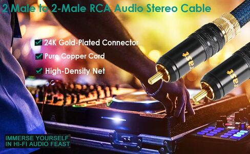 كابلات Tertullus RCA، زوج واحد من كابل A10 RCA إلى RCA ذكر RCA كابل توصيل 6N OFC نحاس مطلي بالفضة كابل صوت HiFi للمسرح المنزلي، مضخم الصوت، HDTV، مكبرات الصوت (1M / 3.28FT) in Kuwait