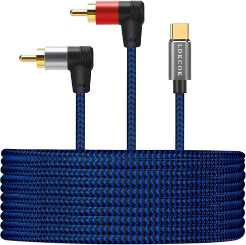 كابل LDKCOK RCA إلى USB C بطول 10 أقدام، وكابل صوت USB C إلى RCA بطول 10 أقدام، وجهاز كمبيوتر محمول إلى المنزل Y سلك مقسم مع شريحة رقمية متوافقة مع Pad Pro 2018، وGoogle Pixel 3/2/2XL MacBook Moto Z (10FT، أزرق) in Saudi Arabia