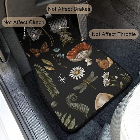 4 PCS Car Mats,Cute Hippie Aesthetic Car Accessories,Butterfly Mushroom Car Floor Mats,Halloween Christmas Birthday Gifts for Daughter Friend Family in Saudi Arabia