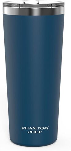 Phantom Chef Hydration Cup with Lid & Straw | 40oz - 1,200ml | Keep 21hs Cold - 5hs Hot | Sports Water Bottle | Leak Proof | Vacuum Insulated Stainless Steel Thermo (Navy, Hydration with Handle) in Saudi Arabia