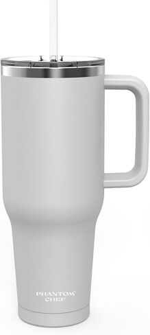Phantom Chef Hydration Cup with Lid & Straw | 40oz - 1,200ml | Keep 21hs Cold - 5hs Hot | Sports Water Bottle | Leak Proof | Vacuum Insulated Stainless Steel Thermo (Navy, Hydration with Handle) in Saudi Arabia