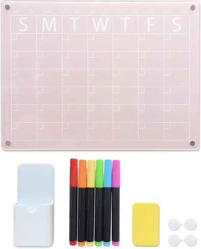 Magnetic Acrylic Dry Erase Board and Calendar for Fridge (Clear) in Saudi Arabia