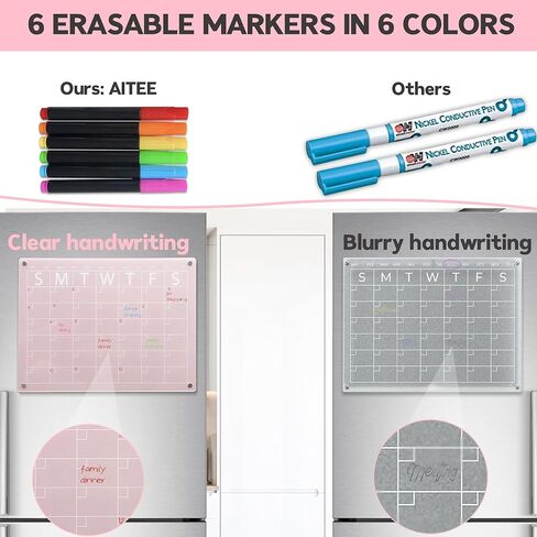 Magnetic Acrylic Dry Erase Board and Calendar for Fridge (Clear) in Saudi Arabia