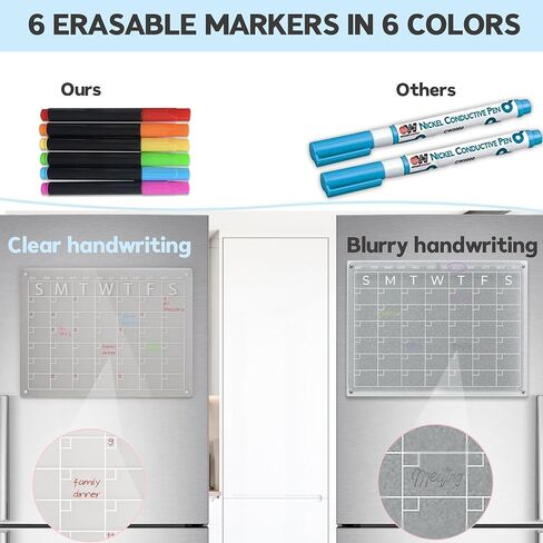 Magnetic Acrylic Dry Erase Board and Calendar for Fridge (Clear) in Saudi Arabia