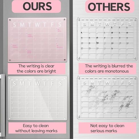 Magnetic Acrylic Dry Erase Board and Calendar for Fridge (Clear) in Saudi Arabia