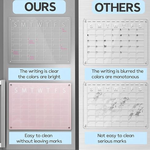 Magnetic Acrylic Dry Erase Board and Calendar for Fridge (Clear) in Saudi Arabia