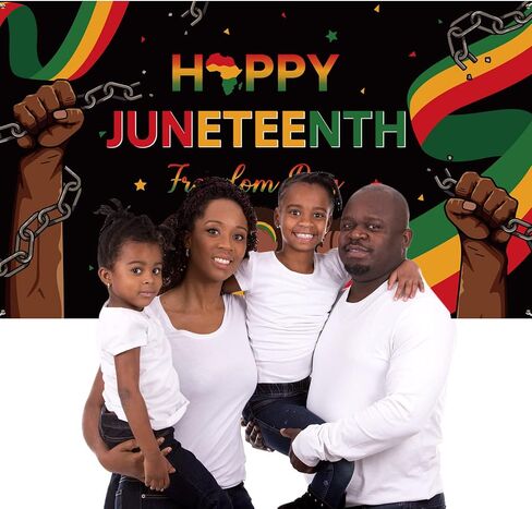 Juneteenth Backdrop Happy Juneteenth Background Banner 1865 June Nineteenth Freedom Day Party Decoration for African American Porch Yard Home Office Wall Photography Decor Supplies, 43.3 x 72.8 Inch in Saudi Arabia