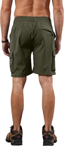 شورت Lexiart الرجالي للمشي لمسافات طويلة، شورت رياضي قابل للتمدد سريع الجفاف مع 6 جيوب، شورت تكتيكي لصيد الأسماك والجولف in Kuwait