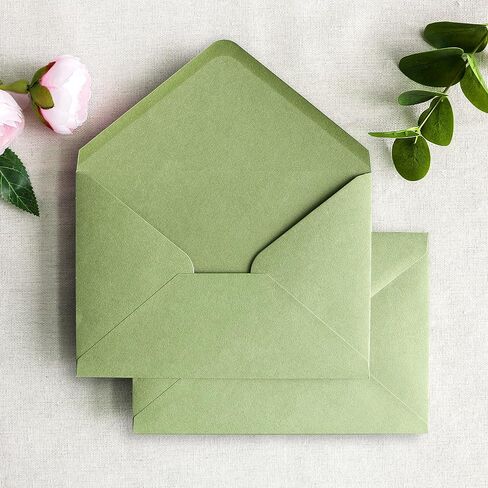 PONATIA 50 PCS/Pack A7 Envelopes, 5.25 x 7.5'' Shiny Ivory Envelopes, Perfect 5x7 Envelopes for Wedding Invitation Cards, Christmas Gift Cards Envelopes, Acrylic Invitations, Photos in Saudi Arabia