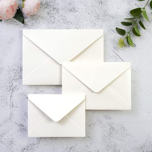 PONATIA 50 PCS/Pack A7 Envelopes, 5.25 x 7.5'' Shiny Ivory Envelopes, Perfect 5x7 Envelopes for Wedding Invitation Cards, Christmas Gift Cards Envelopes, Acrylic Invitations, Photos in Saudi Arabia