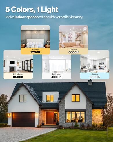 Sunco Lighting 24 Pack 4 Inch Ultra Thin LED Recessed Ceiling Lights, Baffle Trim, Selectable CCT 2700K/3000K/3500K/4000K/5000K Dimmable 10W, Wafer Thin, Canless with Junction Box in Saudi Arabia