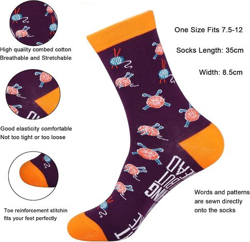 CMNIM 2 Pairs Crochet Socks Crocheter Gifts I'm Thinking About Crochet Novelty Socks Gifts for Crochet Lover Knitting Gifts in Saudi Arabia
