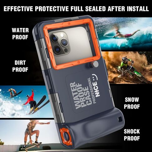 Underwater Snorkeling Diving Phone Case for iPhone 15/14/13/12/11 Pro Max/XR/XS/X Samsung Galaxy S24/S23/S22/S21，[50ft/15m] Professional Scuba Dive Waterproof Case Underwater Photo Video Cove Blue in Kuwait