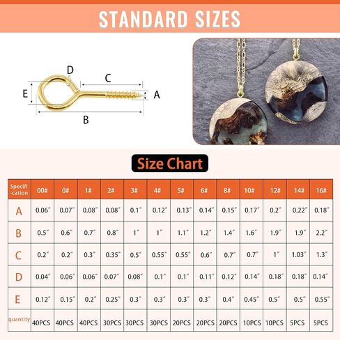 300Pcs 13 Sizes Brass Plated Eye Bolts Screw Eyes Assortment Kit, Screw-in Eye Bolts Screw Eyes Hooks Screw in Hooks Ceiling Hanging Hooks for Home Workplace Office in Saudi Arabia