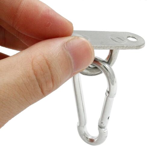 Pad Eye Plate U Hooks + Stainless Steel Snap Hook,Marine Hardware Staple Hook Loop with Screws,16 Pcs in Saudi Arabia