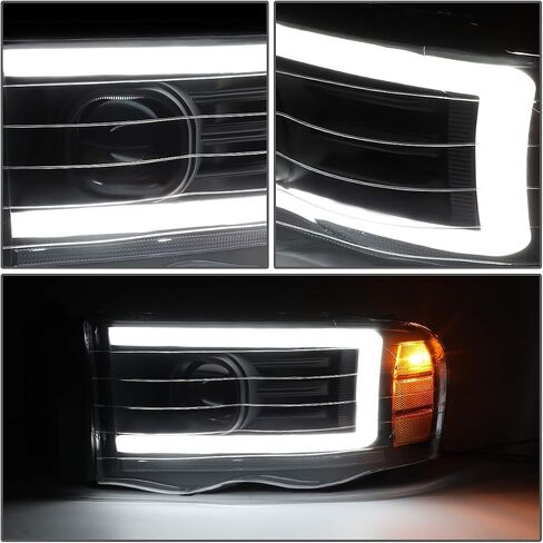 DNA MOTORING HL-OH-DR02-SM-CL1 Smoke Lens Clear Corner Headlights Compatible with 02-05 Ram 1500/03-05 Ram 2500 3500, Left & Right in Saudi Arabia