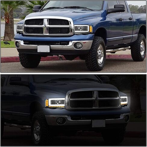 DNA MOTORING HL-OH-DR02-SM-CL1 Smoke Lens Clear Corner Headlights Compatible with 02-05 Ram 1500/03-05 Ram 2500 3500, Left & Right in Saudi Arabia