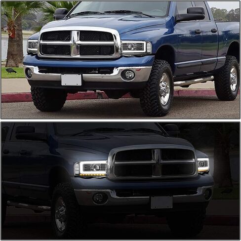 DNA MOTORING HL-OH-DR02-SM-CL1 Smoke Lens Clear Corner Headlights Compatible with 02-05 Ram 1500/03-05 Ram 2500 3500, Left & Right in Saudi Arabia