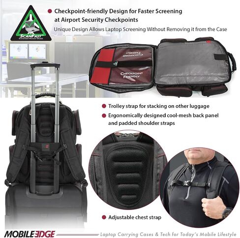 Mobile Edge CORE Gaming Laptop Backpack for 17-18 Inch Laptops with USB Charging Port and Cable, TSA-Friendly, MECGBPV1 in Saudi Arabia