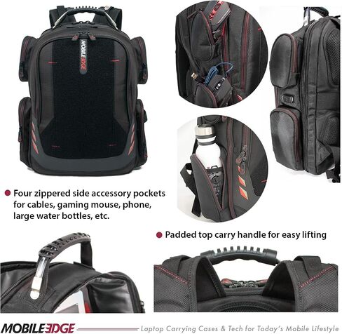 Mobile Edge CORE Gaming Laptop Backpack for 17-18 Inch Laptops with USB Charging Port and Cable, TSA-Friendly, MECGBPV1 in Saudi Arabia