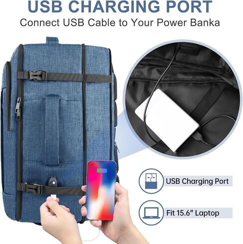 Carry On Backpack, 50L Travel Backpack, Luggage Backpack TSA Flight Approved Laptop Backpack for Men & Women, Large Expandable Backpack 40L Daypack Lightweight Business Weekender Bag in Saudi Arabia