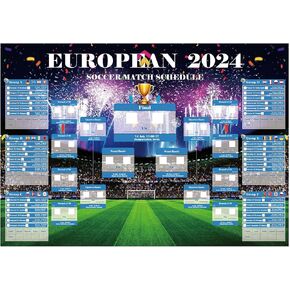 YOFANUP EURO 2024 Wall Chart, EURO 2024 Decorations, EUROS 2024 Wall Chart - A2 Size, EURO 2024 Fixtures Poster, Great EURO 2024 gifts for Family, Friends, Children in Kuwait