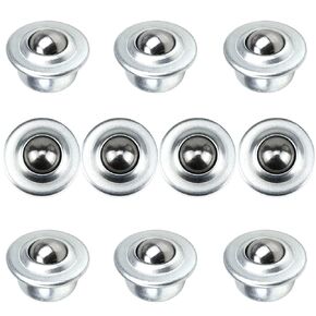 10 PCS Stainless Steel Roller Ball Transfer Bearing, FERCAISH Universal Rotation Ball Casters Round Ball Transfer Units for Transmission Roller Stand Roller Stand