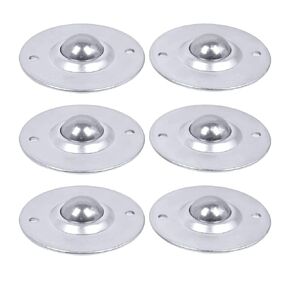 Roller Ball Transfer Bearing Casters - 5/8 Inch 2 Hole Flange Mounted Ball transfer Unit,360 Universal Rotation Roller for Transmission Equipment Conveyor,132 Lbs Total Load Capacity,Carbon Steel,6pcs