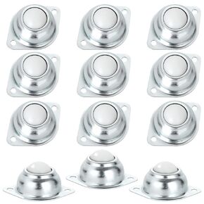 12PCS 1" Ball Bearing Rollers, Nylon Silenced Ball Transfers, 360° Universal Wheel, Roller Ball Transfer Bearings for Roller Stand, Transfer Equipment and Transmission System