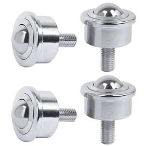 Roller Ball Transfer Bearing Casters - 5/8 Inch Diameter, M8 Ball Transfer Unit for Transmission,Heavy Duty Stud Mounted,Thread Stem,Bearing Steel & Carbon Steel,540 Lbs Total Load Capacity,Set of 6