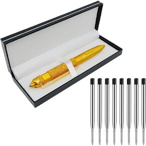 Gift Boxed Tactical Pen, Tungsten Steel Military Tactical Pen, Emergency Self Defense Glass Breaker EDC Tool with 8 Refills (Black)