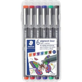 Staedtler 30805SB6A6ST Pigment Liners 6/Pkg-Assorted, Colors May Vary