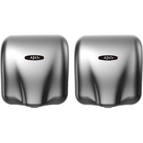AjAir® 2 Pack Heavy Duty Commercial 1800 Watts High Speed Automatic Hot Hand Dryer - Stainless Steel