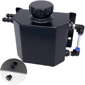 Peopop 1L Universal Aluminum Radiator Coolant Overflow Expansion Tank Recovery Water Tank Reservoir (Silver)