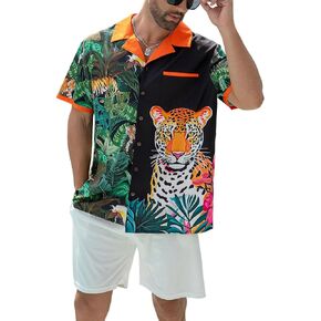 Men's Hawaiian Shirts Coconut Button Casual Tropical Summer Beach Shirt